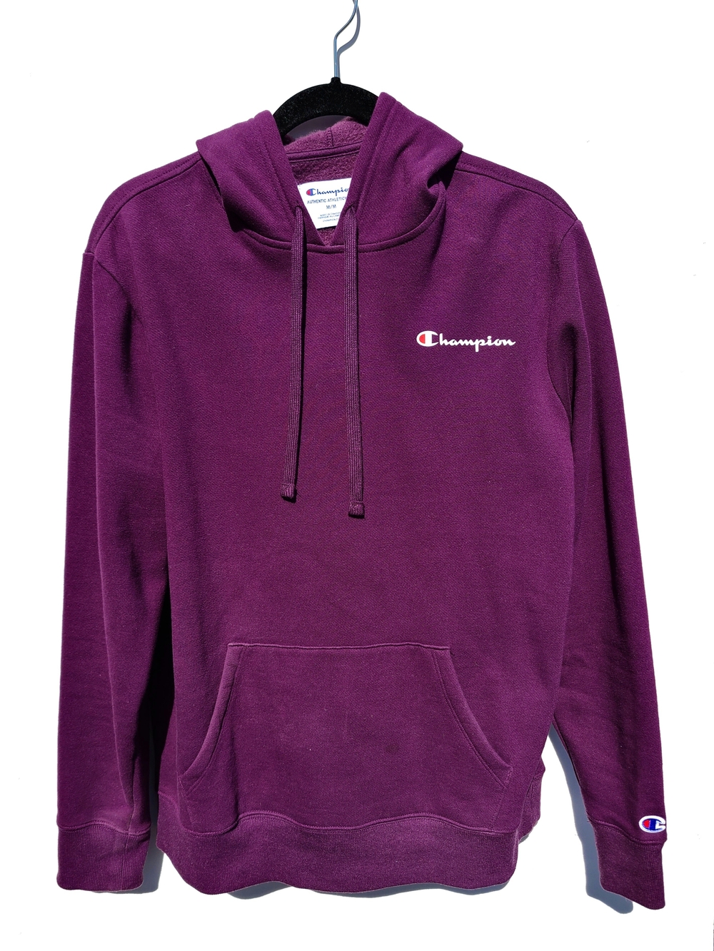 Champion Powerblend Graphic Fleece Hoodie - Purple (Size M)